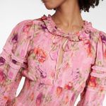 Love Shack Fancy NWT Clarkie Floral Mini Dress in Wild Pink Rose sz P fits XS Photo 2