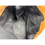 Vintage Tote Bag‎ Leather Trimmed Accents Travel Purse Green Photo 12