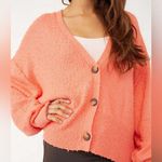 Free People found my friend cardigan, coral, textured, large Photo 0