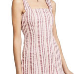 Alexis  Brandy Dress In Rose Mini Stripes Linen Blend Women’s Large Photo 0