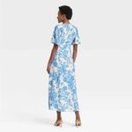 A New Day  NWOT Women's Short Sleeve Maxi Sundress Blue White Floral 2 Photo 2