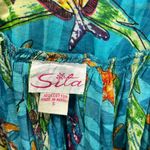 Vintage 90s Sita Muu Muu Dress Size S Turquoise Blue Ocean Starfish Short Sleeve Photo 4