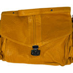 Great by Sandie Paris Yellow Pebbled Leather Shoulder Crossbody Purse NEW Photo 0