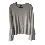 J Crew Mercantile‎ Sweater Womens XL Gray Ruffle Sleeve Pullover Coquette Preppy Photo 0