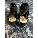 Vince Camuto  Ecroya Black Leather Suede Cage Side Zip Ankle Sandal Heels Size 8M Photo 2