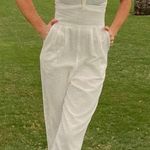 l*space White Linen Jumpsuit Photo 0