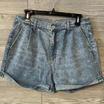 American Eagle ‎ Size 10 Washed High Rise Pleated Front Mom Jean Shorts Photo 0