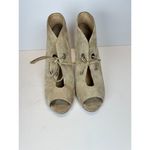 Badgley Mischka  Women's Size 8 Beige Peep Toe Stiletto Heel Bootie EUC Photo 1