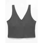 Athleta New  M Transcend V-Neck Crop Sports Bra D-DD Dark Rinse Grey Medium Photo 2