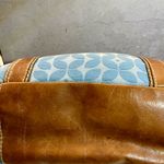 Fossil Blue And Ivory Floral Pattern Canvas Bag Brown Leather No Key Photo 7
