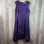 Natori Purple & Black Textured Size 8 Sleeveless Sheath Fit & Flare Party Dress Photo 1