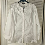 Misook ‎ Womens White V Neck Blouse Large Photo 0
