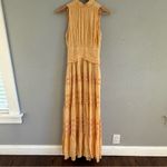 BHLDN Anthropologie  Juniper Metallic Tiered Backless High Neck‎ Gown Size 2 Photo 3