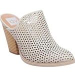 Dolce Vita Kenli Mule Stacked Heel Bootie Perforated leather slip on Size 8 Tan Photo 0