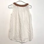 Esprit White Multi Embroidered Beaded Sequin Sleeveless Cotton Boho Tank Blouse Photo 14