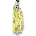 Torrid  2X Lime Green Floral Tank Top Smocked Babydoll Cami Boho Challis Summer Photo 2