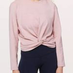 Lululemon Tuck and Gather Pullover Light Pink Knot Tie Flawed Size 4 Yoga Photo 0