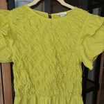 Red Dress Boutique Smocked mini dress ruffle short sleeves chartreuse fit & flare anneklein Photo 4