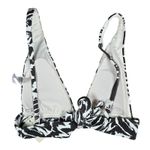 Aerie  Women XS Triangle Bikini Top Ribbed Zebra Print Black White Swim Photo 1