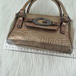 G by Guess Vintage Y2K Guess Logo Crocodile Embossed Handbag Purse Small Pale Gold 8x5x3 Photo 9