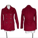 Calvin Klein  Peacoat Double Breasted Burgundy Red Wool Blend Size Small Fit Photo 10