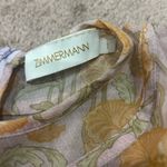 Zimmermann  Orange and Pink Floral Yoke Sheer Blouse AU 1 Boho Cottagecore Photo 1