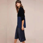 Anthropologie Tina & Jo Navy Blue Timeless Velvet Silk Cardigan Sweater Size S Photo 5