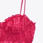 ZARA NWT Hot Pink Ruched Crop Top Photo 2