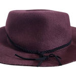 American Eagle Oxblood Wool Floppy Hat with Black Trim Photo 0