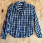 Vintage 579 Blue Plaid Button Down 100% Cotton Shirt Sz M Y2K Grunge Size M Photo 0