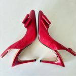 Halogen NOWT  Red Leather Pumps 4” Heels Sling Back Y2K Shoes Women’s Size 6.5 M Photo 5