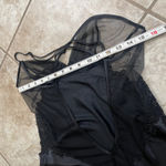 Frederick's of Hollywood Black Maxi Slip Dress Sexy Sheer Lace Formal Evening sm Photo 5