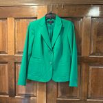 Talbots Skirt Suit Blazer Womens Size 4 Green Wool Two Piece Set Lined Photo 2
