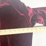 Jennafer Grace Womens Mob Wife Velvet Duster Cardigan Faux Fur Trim XS Burgundy Red Photo 7