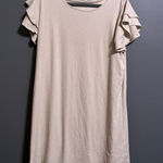 Zenana  beige tee shirt dress with flutter sleeves Photo 0