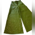 The Sang The Quilted Set Olive Sequin Bustier And High Waisted Wide Leg Pants Set Medium Photo 4