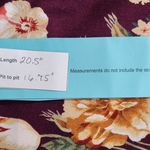 PaperMoon Burgundy Floral Tank Top NWT Size Medium Burgundy Floral Top Photo 1