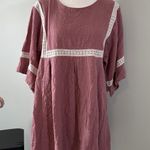 L Love Pink Boho Dress Small S Lace 100% Cotton Photo 0