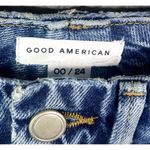 Good American NWT Good 90s Ripped Slim Straight Leg High Rise Jeans 00/24 #3055 Photo 6