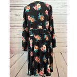 Torrid  Mini Challis Floral Print Plus Size 1X‎  High Low Shirt Dress Tie Waist Photo 2