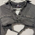 Urban Outfitters BDG Davidson Cutout Button Down Cropped Top Photo 4