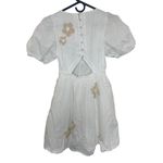 Madewell Annamarie Mini Girly Gauzy Poofy Cotton Dress White Floral NWT size 00 Photo 3