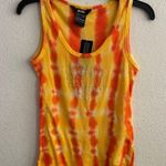 Just Love 🆕 Y2K Orange Tie-Dye Rhinestones Heart Tank Top 2X 🆕 Photo 0