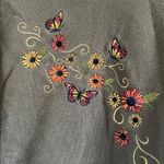 Hasting & Smith Green  Sweatshirt with Floral and Butterfly Embroidery Photo 1