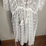 White Swiss dot tassel bikini coverup dress size L Size L Photo 10