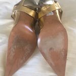 DENNY ROSE METALLIC GOLD BOOTIES WITH LOGO CHARM Size 6 Photo 10