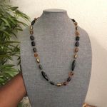 Beaded Bohemian Brown gold black necklace jewellery jewelry#whimsygoth #hippie #indie multicolored Measurements pictured Photo 0