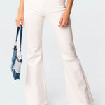Edikted  Kira Cutout White Flare Jeans Party Going Out Bar Photo 0
