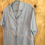American Vintage Vintage Purple Linen Button Front Short Sleeve Midi Shirt Dress Photo 1