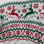 IML Size Small Christmas Sweater‎ White Reindeer Knit Pullover Holidays Santa Photo 2